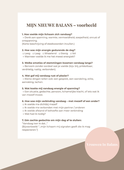 MIJN NIEUWE BALANS - WERKBOEK